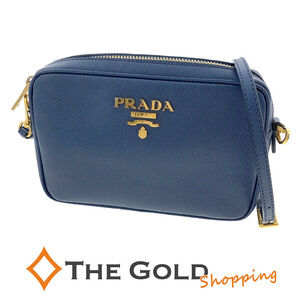 Prada Saffiano Shoulder Bag Blue